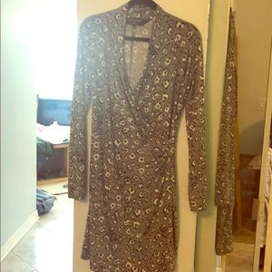 Grey cheetah print dress